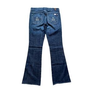 7 For All Mankind A Pocket Bootcut Flare Jeans Dark WASH Sz 28 VINTAGE Low Rise